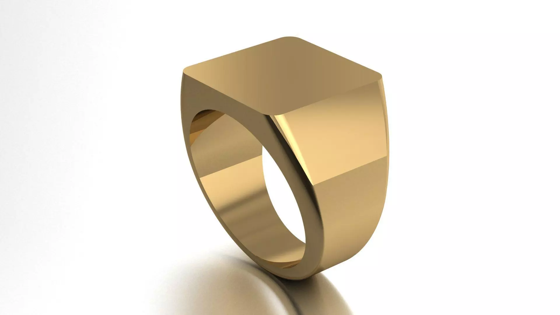15 mm Signet Ring Squareshape Pritable model 3dmodel US 8 3D print model_0
