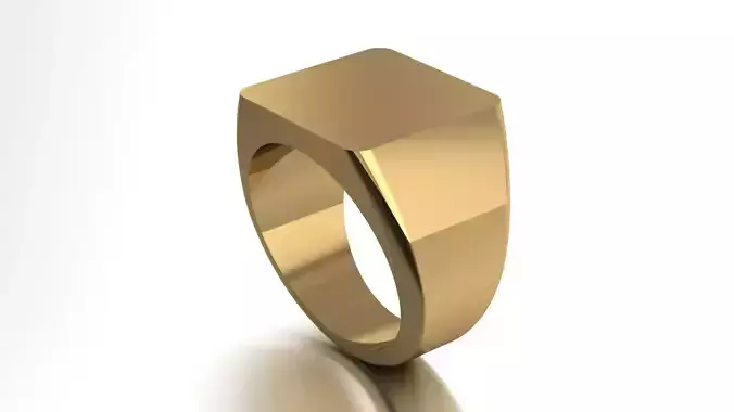 15 mm Signet Ring Squareshape Pritable model 3dmodel US 8