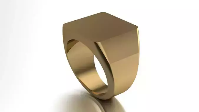 16 mm Signet Ring Squareshape Pritable model 3dmodel US 8