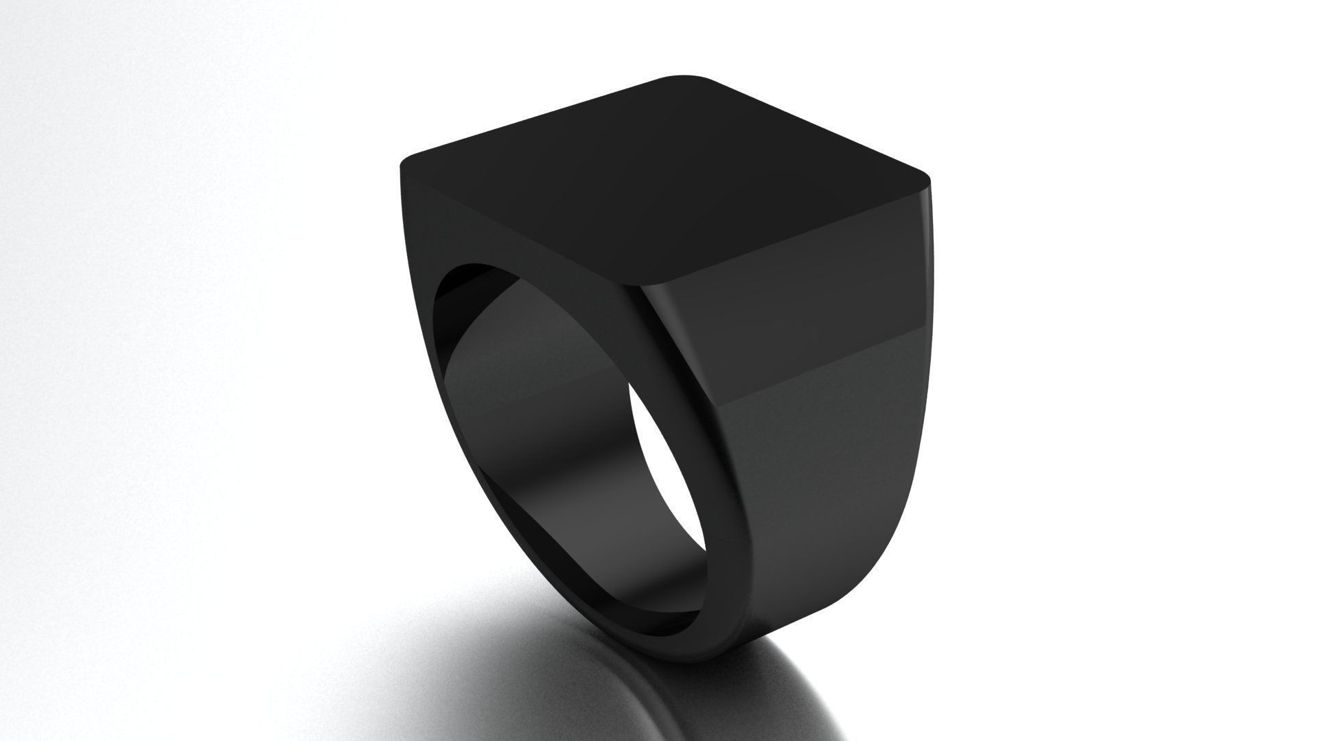 17 mm Signet Ring Squareshape Pritable model 3dmodel US 8 3D print model_3