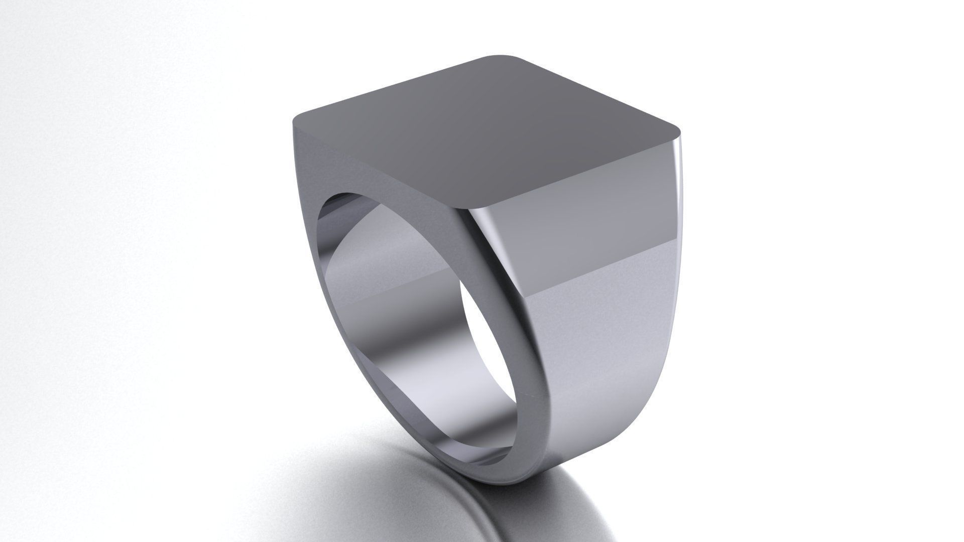 17 mm Signet Ring Squareshape Pritable model 3dmodel US 8 3D print model_2