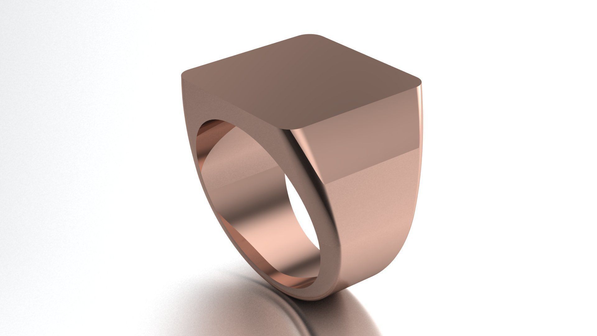 17 mm Signet Ring Squareshape Pritable model 3dmodel US 8 3D print model_1