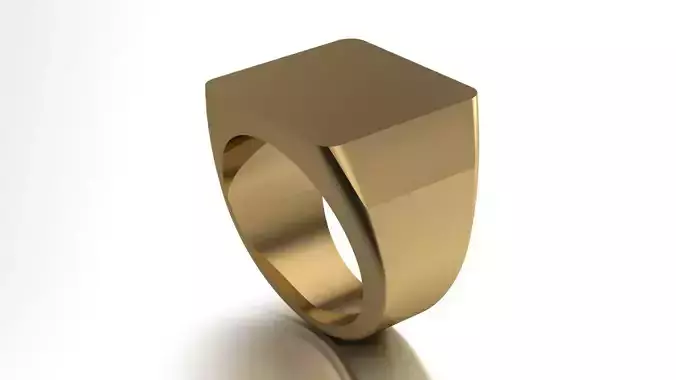 17 mm Signet Ring Squareshape Pritable model 3dmodel US 8