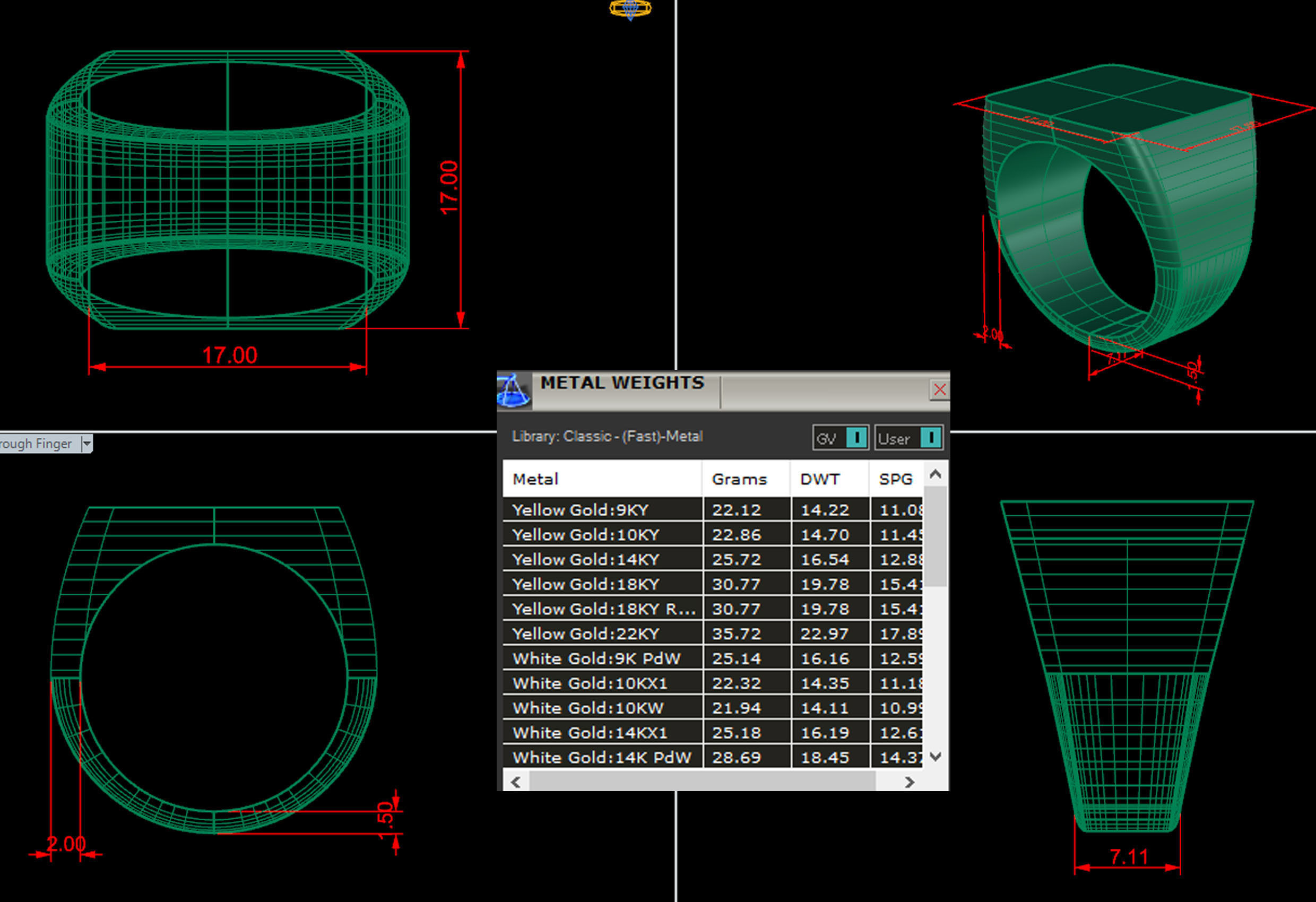 17 mm Signet Ring Squareshape Pritable model 3dmodel US 8 3D print model_4