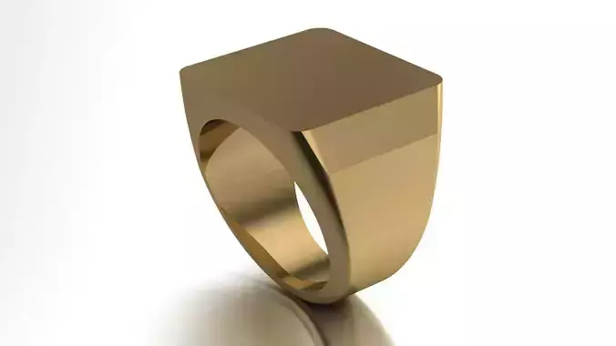  18 mm Signet Ring Squareshape Pritable model 3dmodel US 8