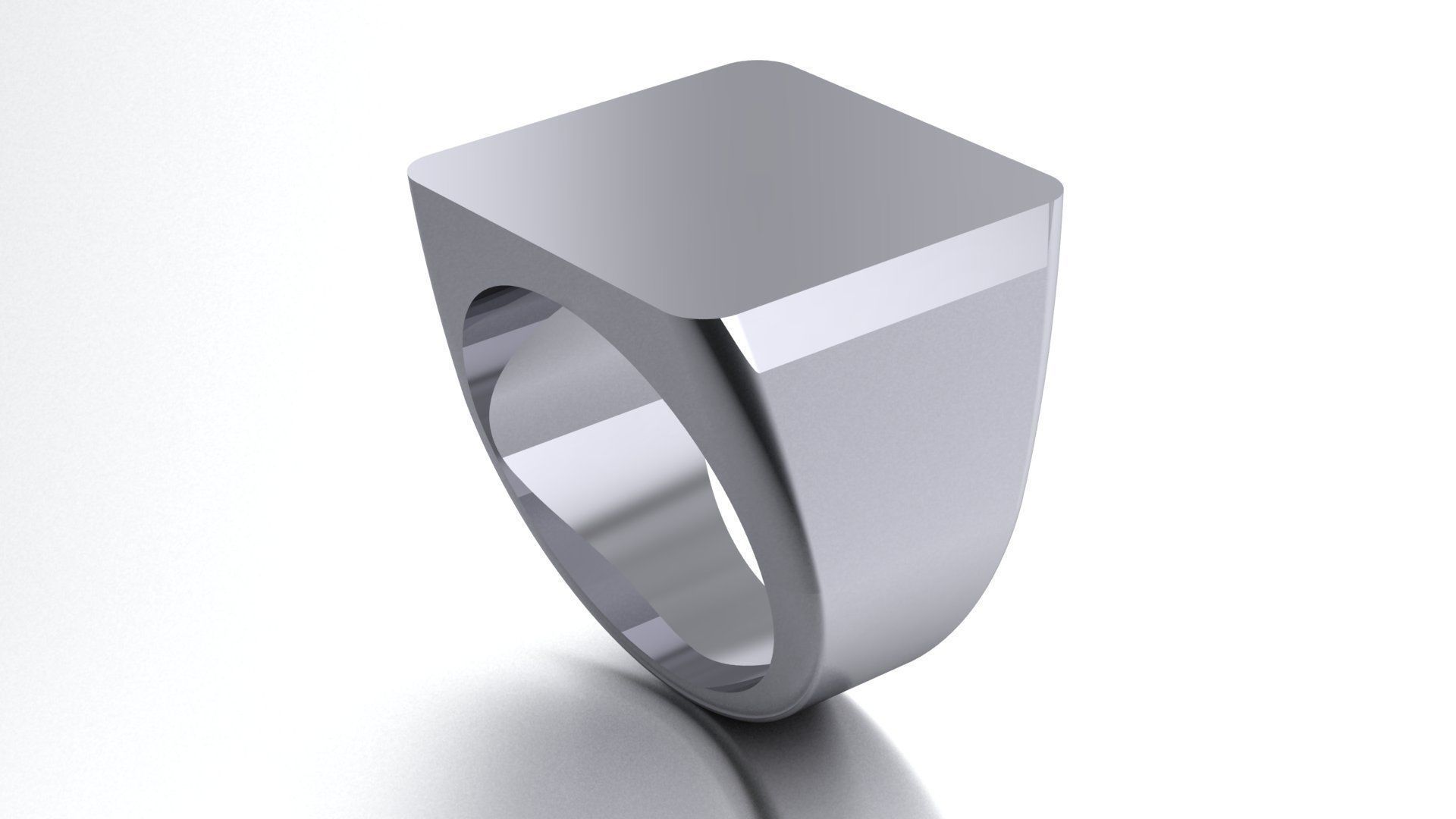19 mm Signet Ring Squareshape Pritable model 3dmodel US 7 3D print model_2