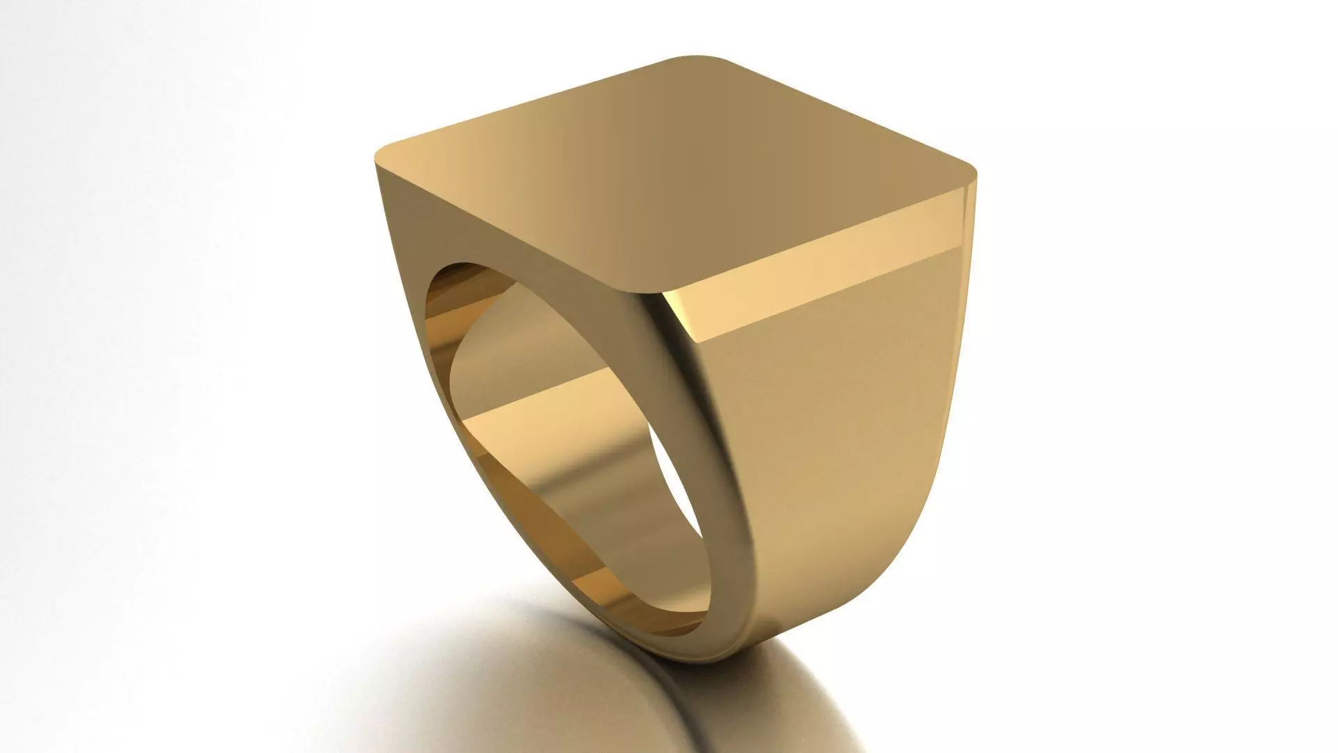 19 mm Signet Ring Squareshape Pritable model 3dmodel US 7 3D print model_0