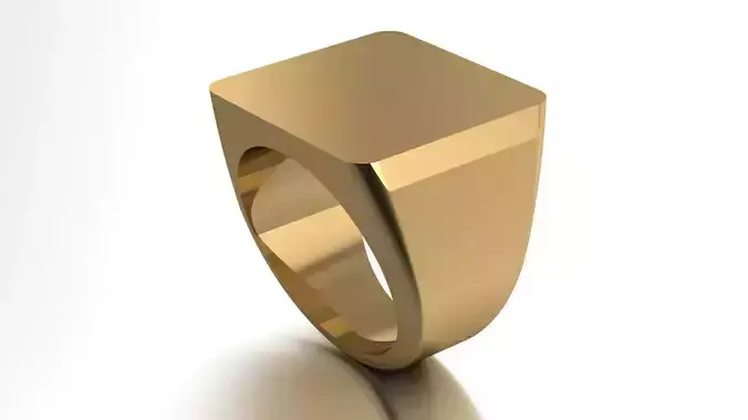  19 mm Signet Ring Squareshape Pritable model 3dmodel US 7