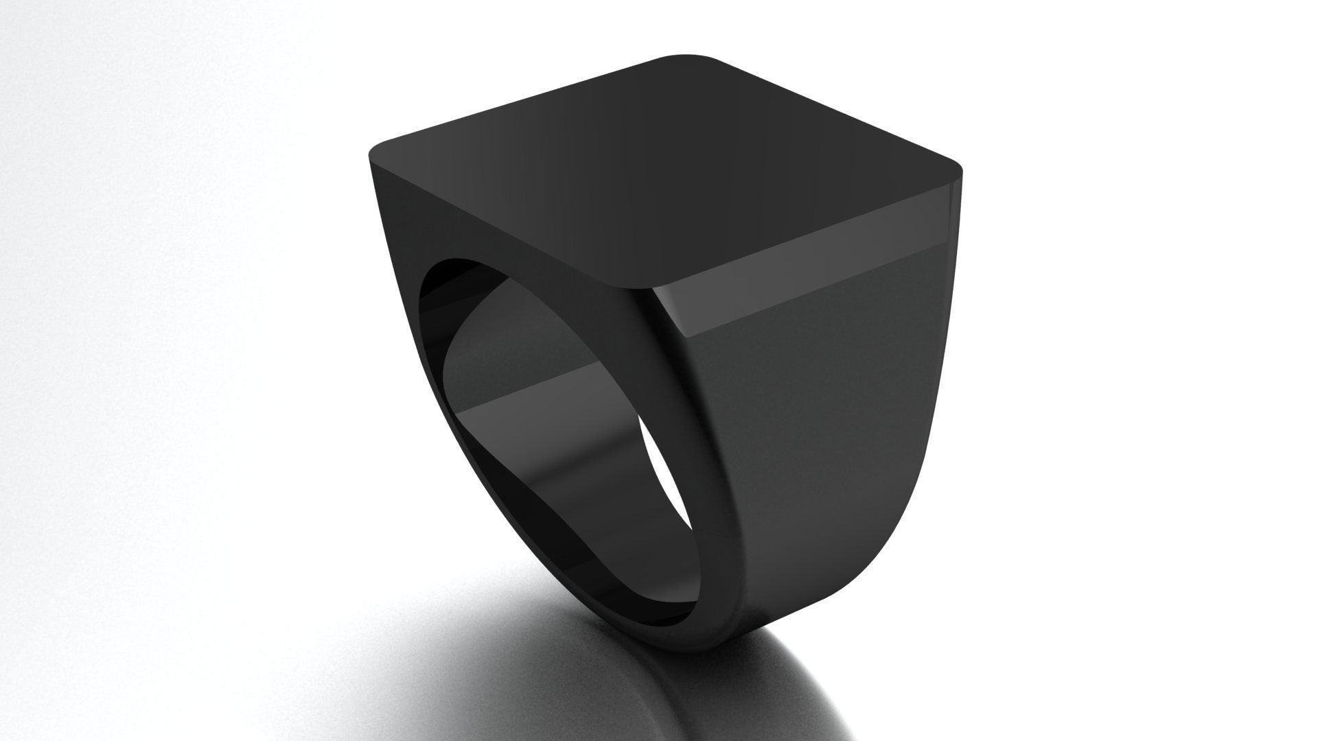 19 mm Signet Ring Squareshape Pritable model 3dmodel US 7 3D print model_3