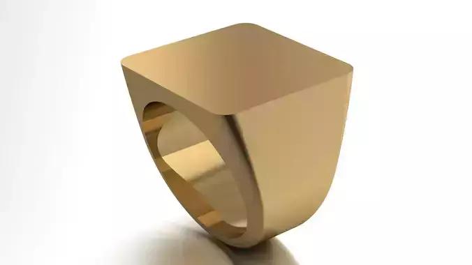 20 mm Signet Ring Squareshape Pritable model 3dmodel US 7
