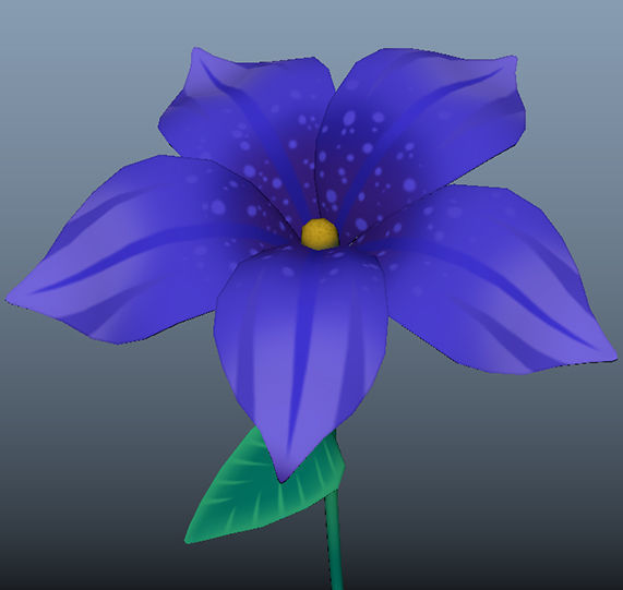 flowers Low-poly 3D model_3