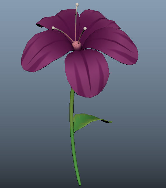 flowers Low-poly 3D model_1