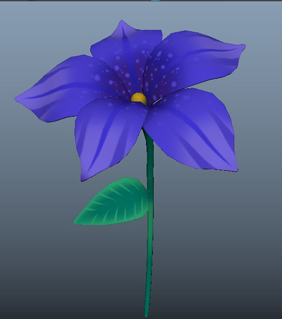 flowers Low-poly 3D model_2