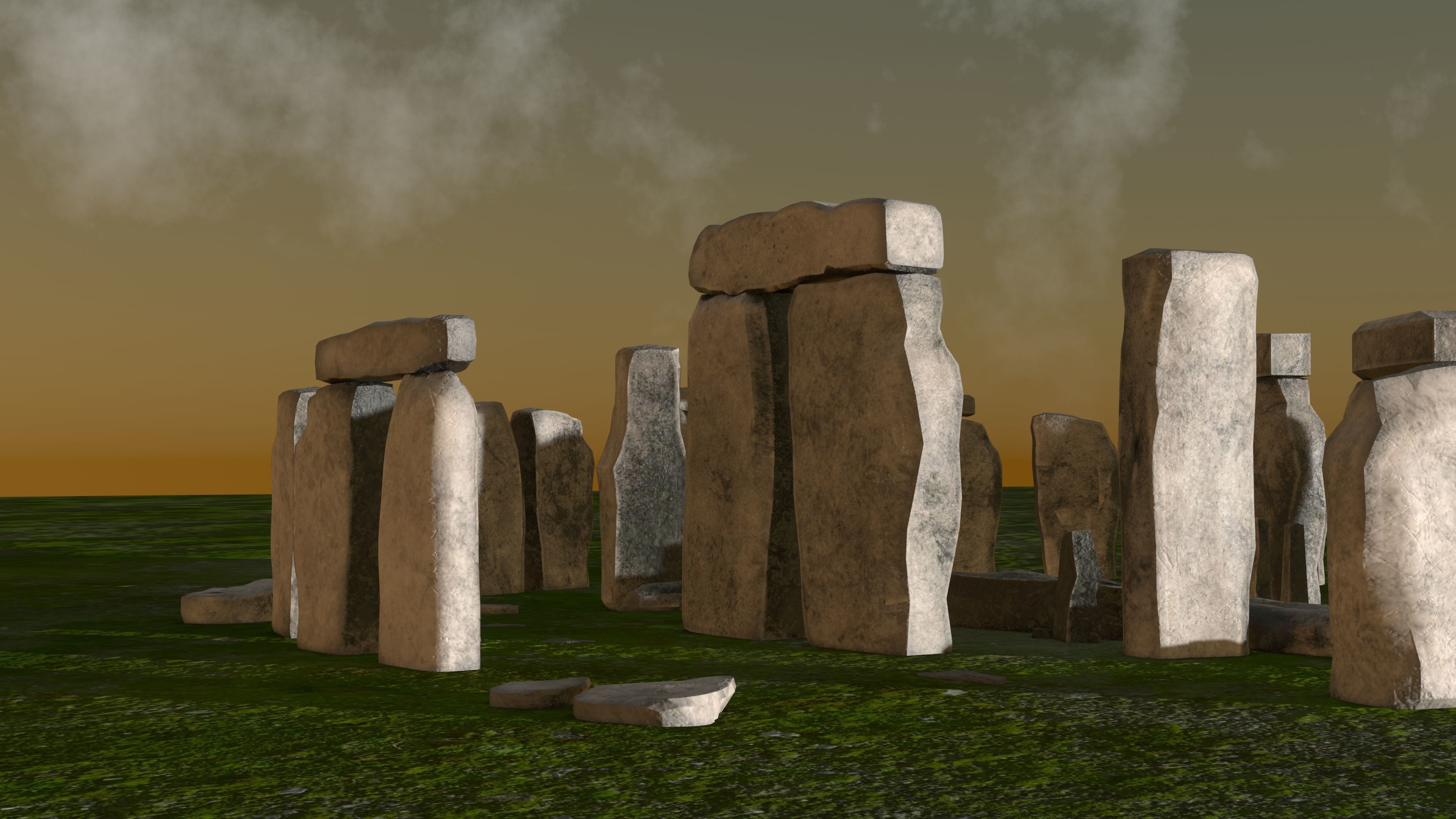 STONEHENGE and Surroundings Low-poly 3D model_3