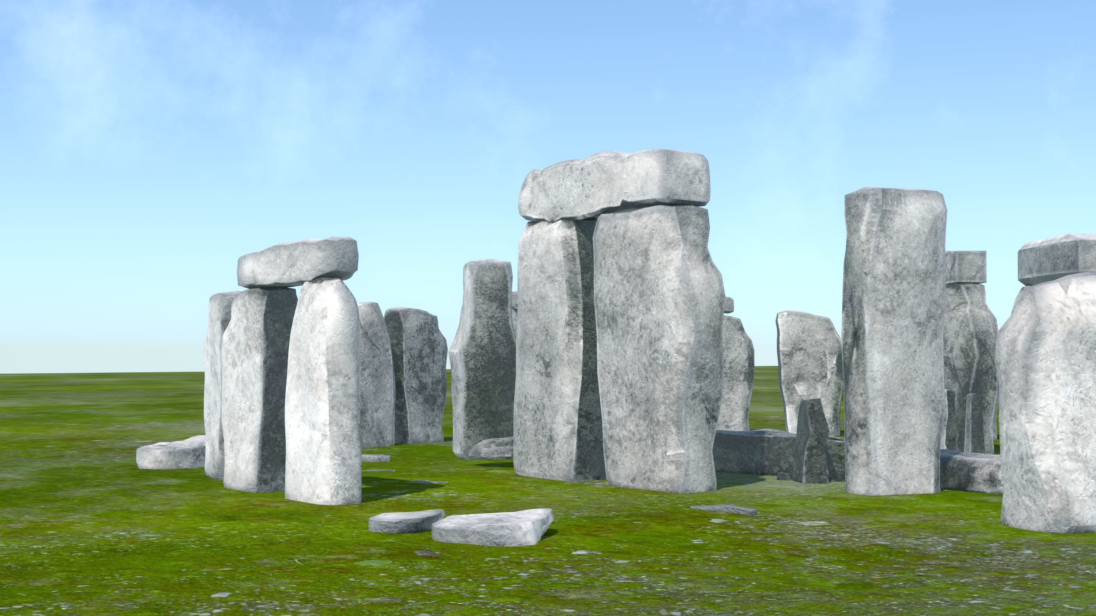 STONEHENGE and Surroundings Low-poly 3D model_7