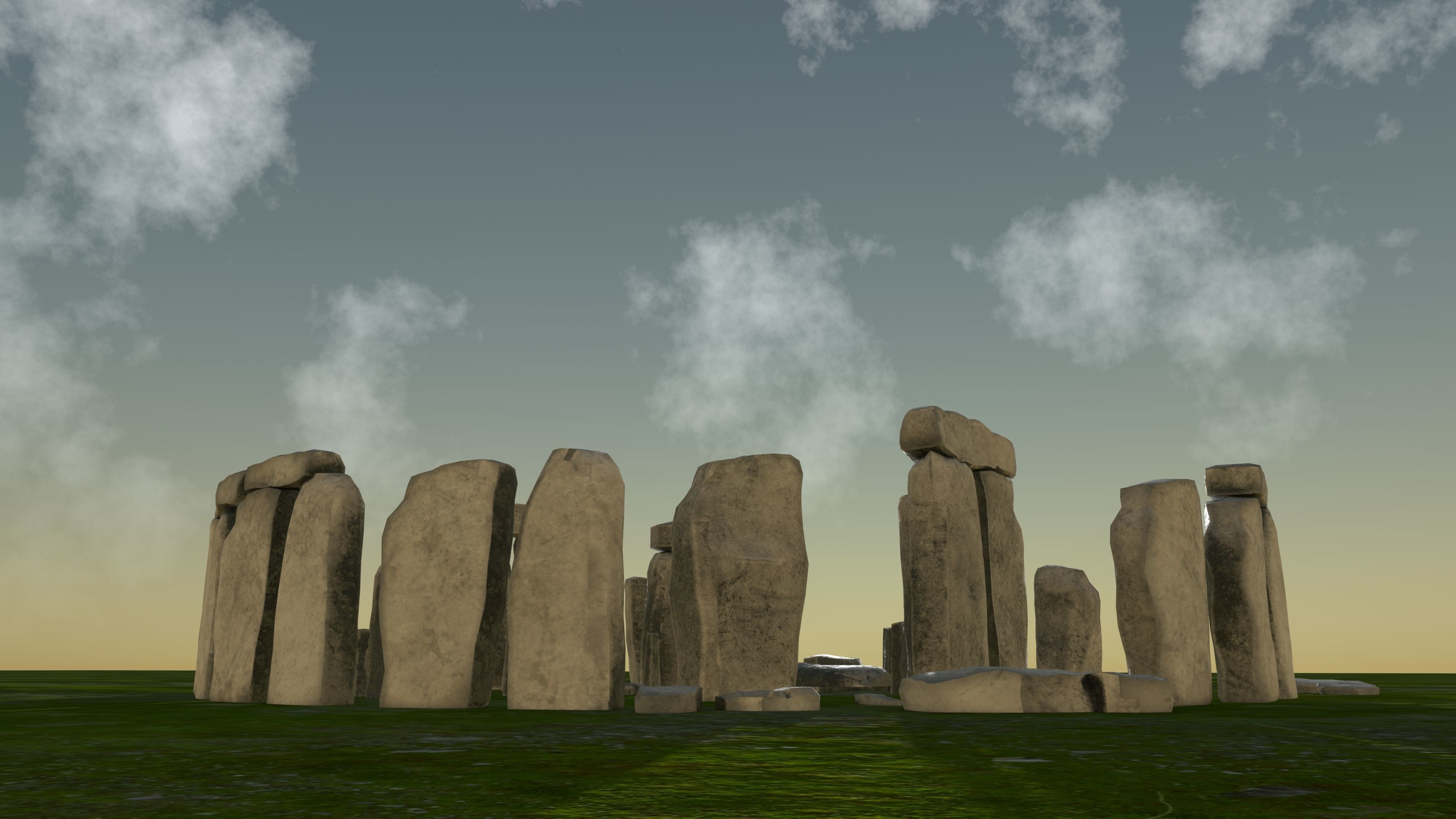 STONEHENGE and Surroundings Low-poly 3D model_1