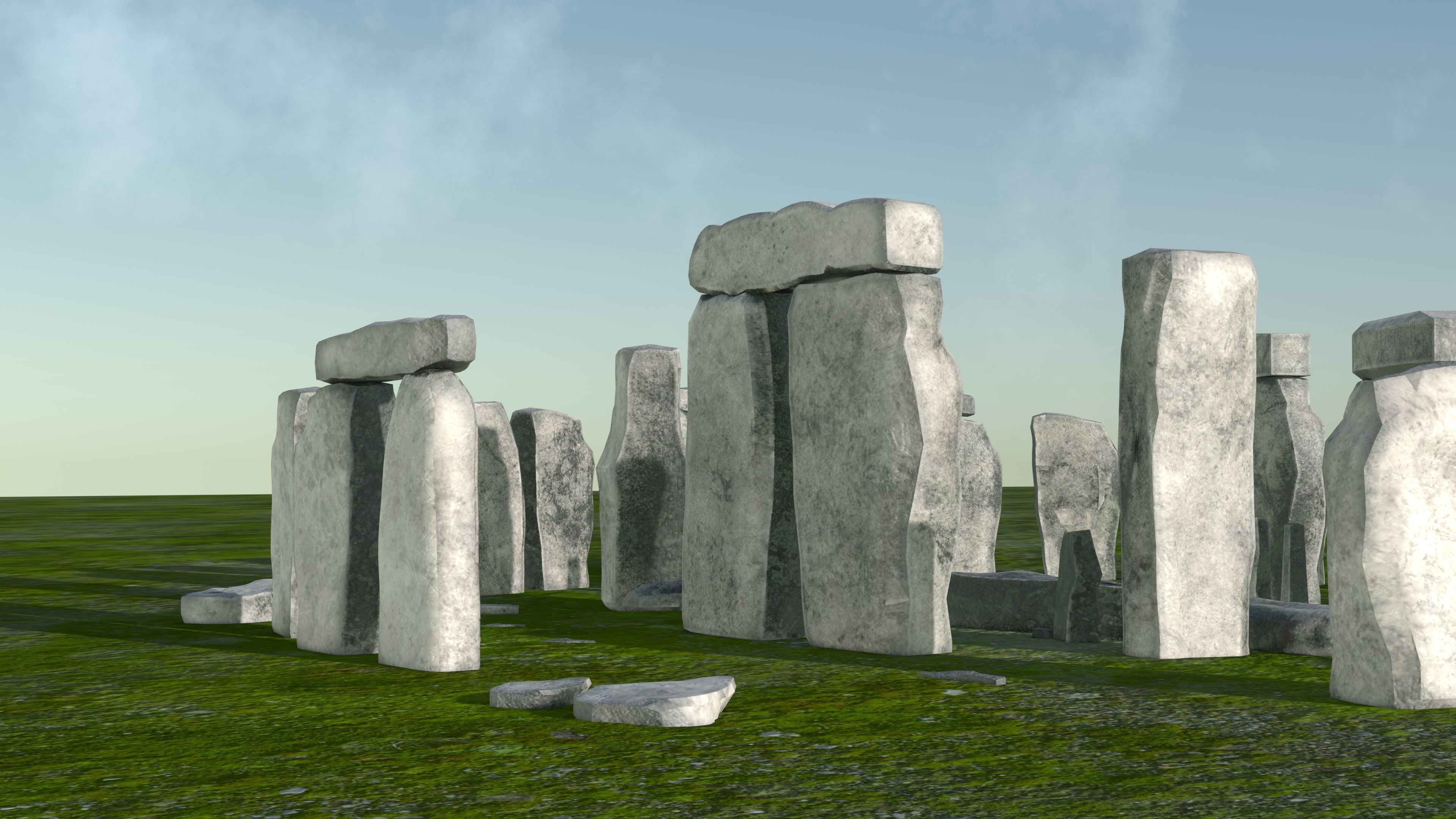 STONEHENGE and Surroundings Low-poly 3D model_10