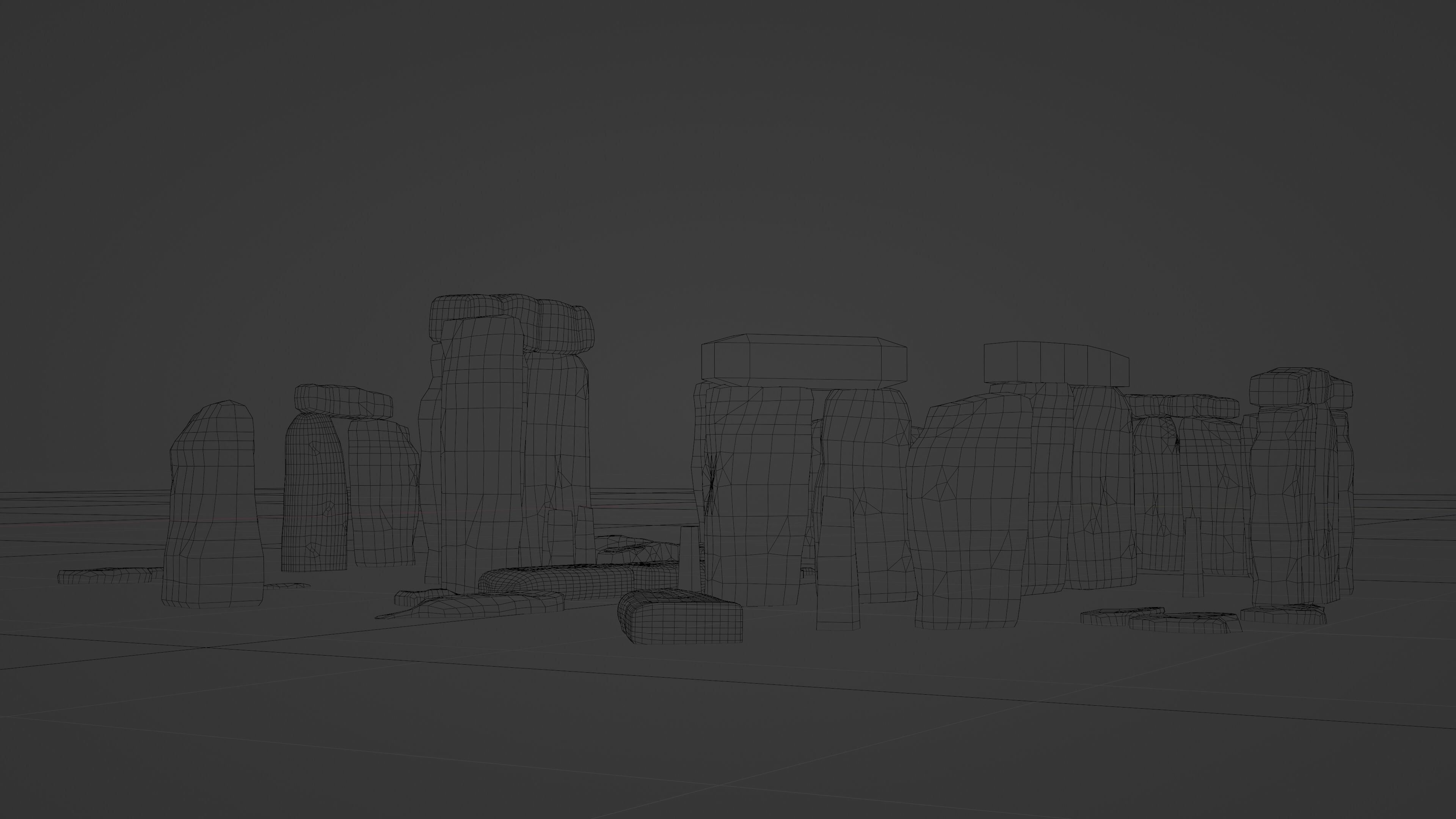 STONEHENGE and Surroundings Low-poly 3D model_6