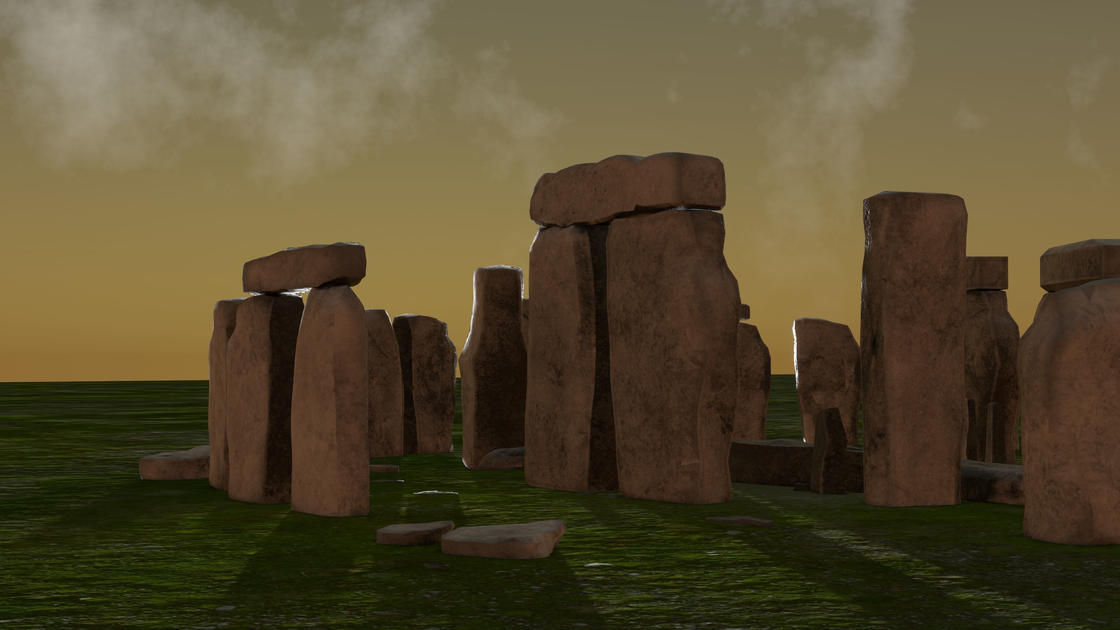 STONEHENGE and Surroundings Low-poly 3D model_11