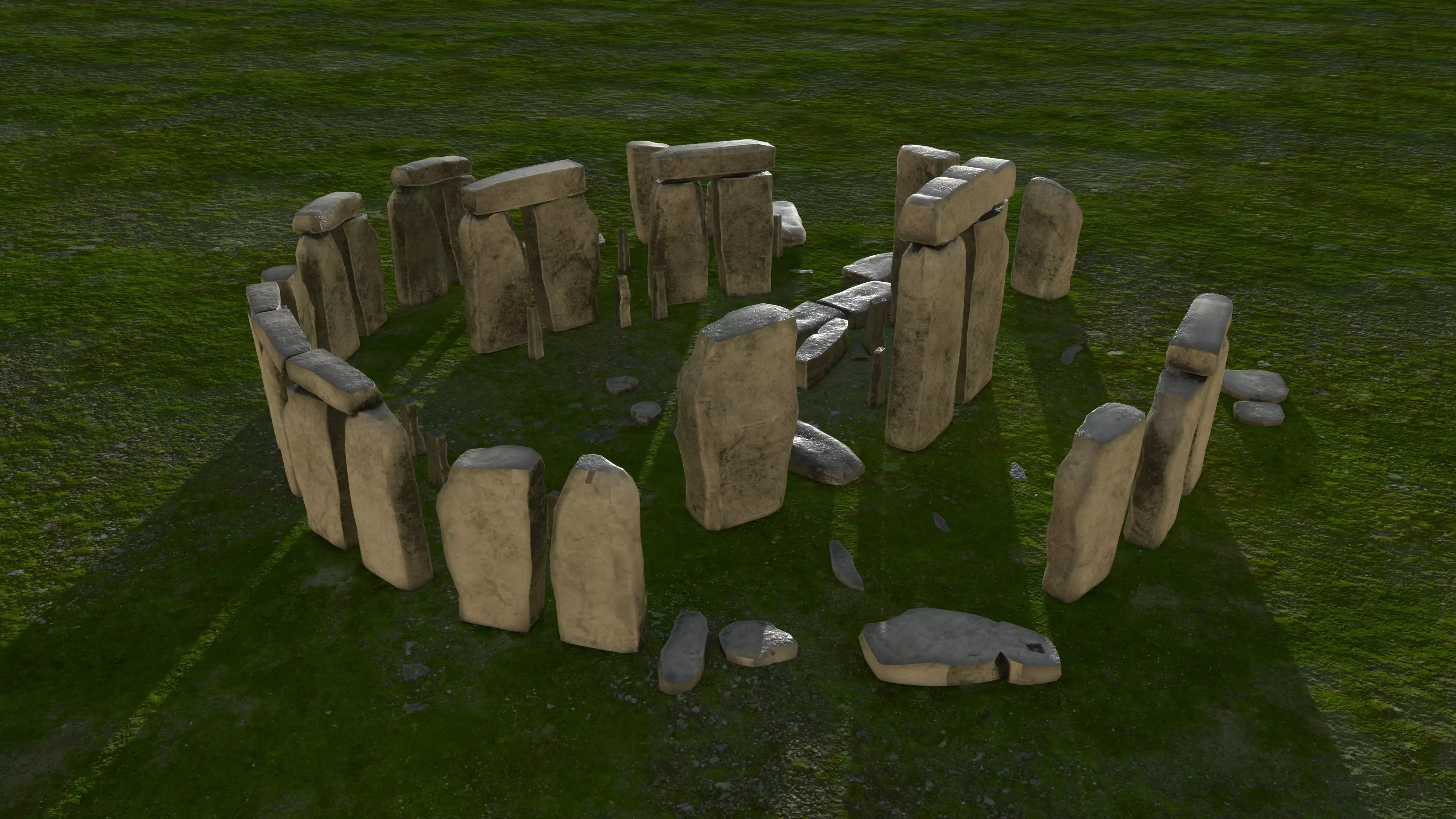 STONEHENGE and Surroundings Low-poly 3D model_0