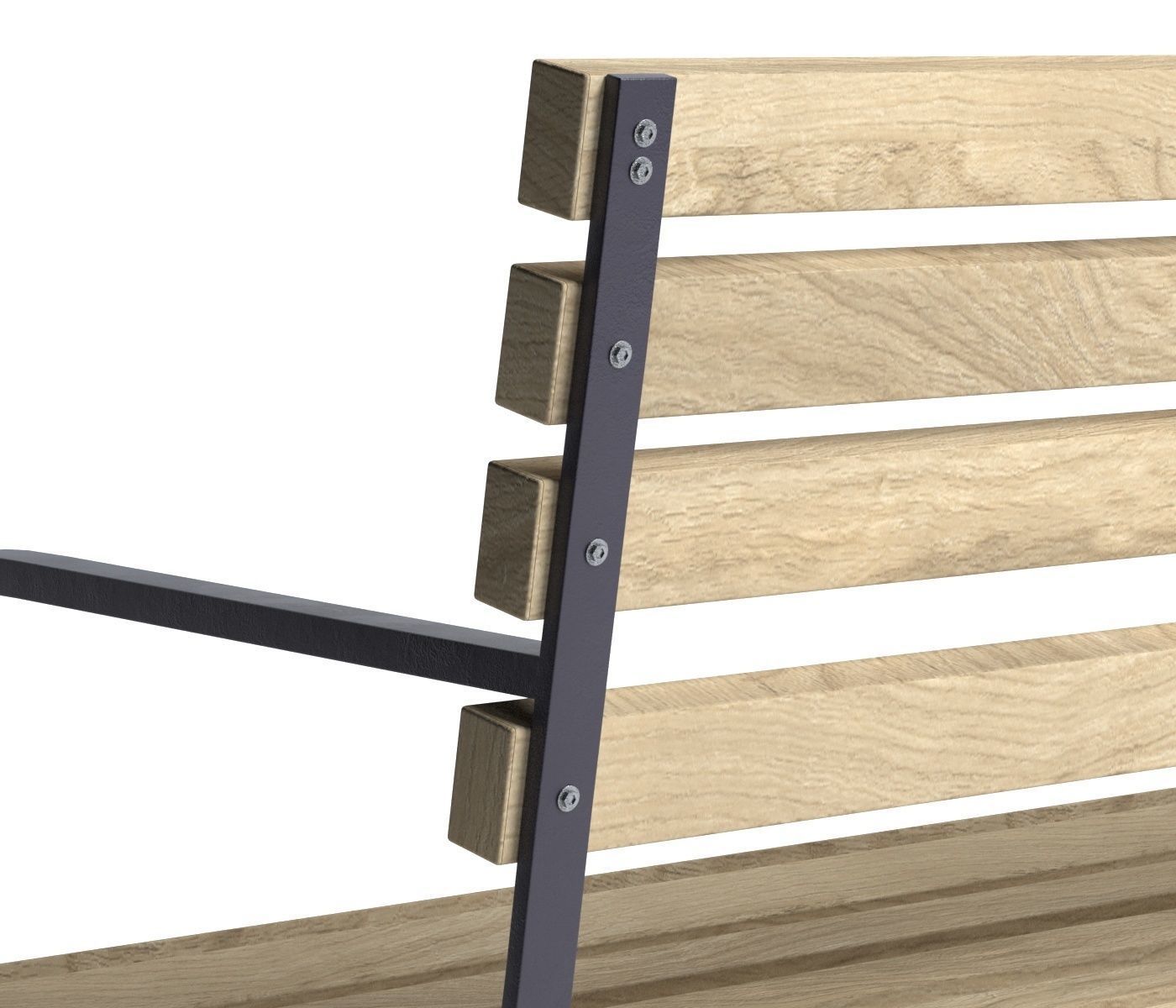 Bench Low-poly 3D model_3