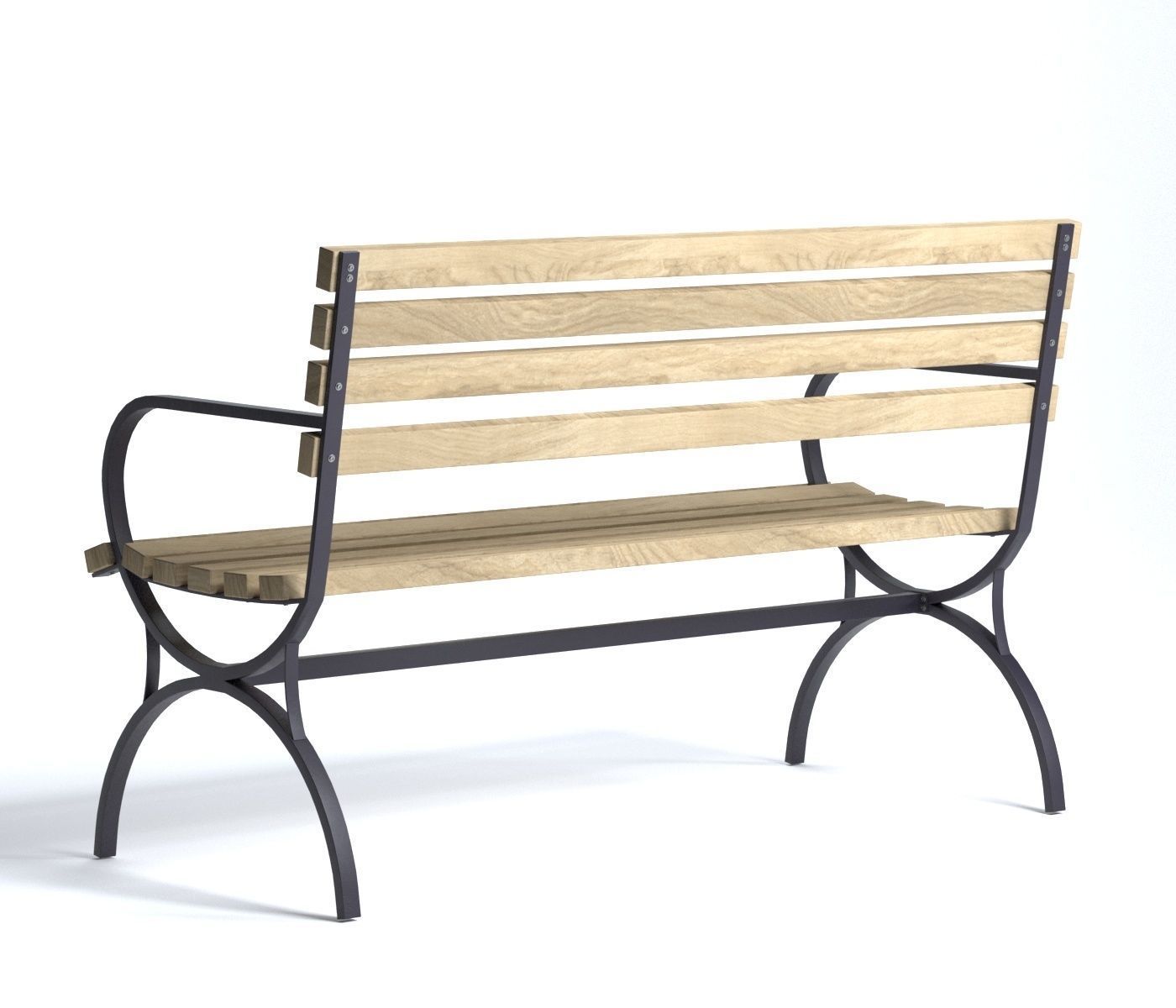 Bench Low-poly 3D model_1