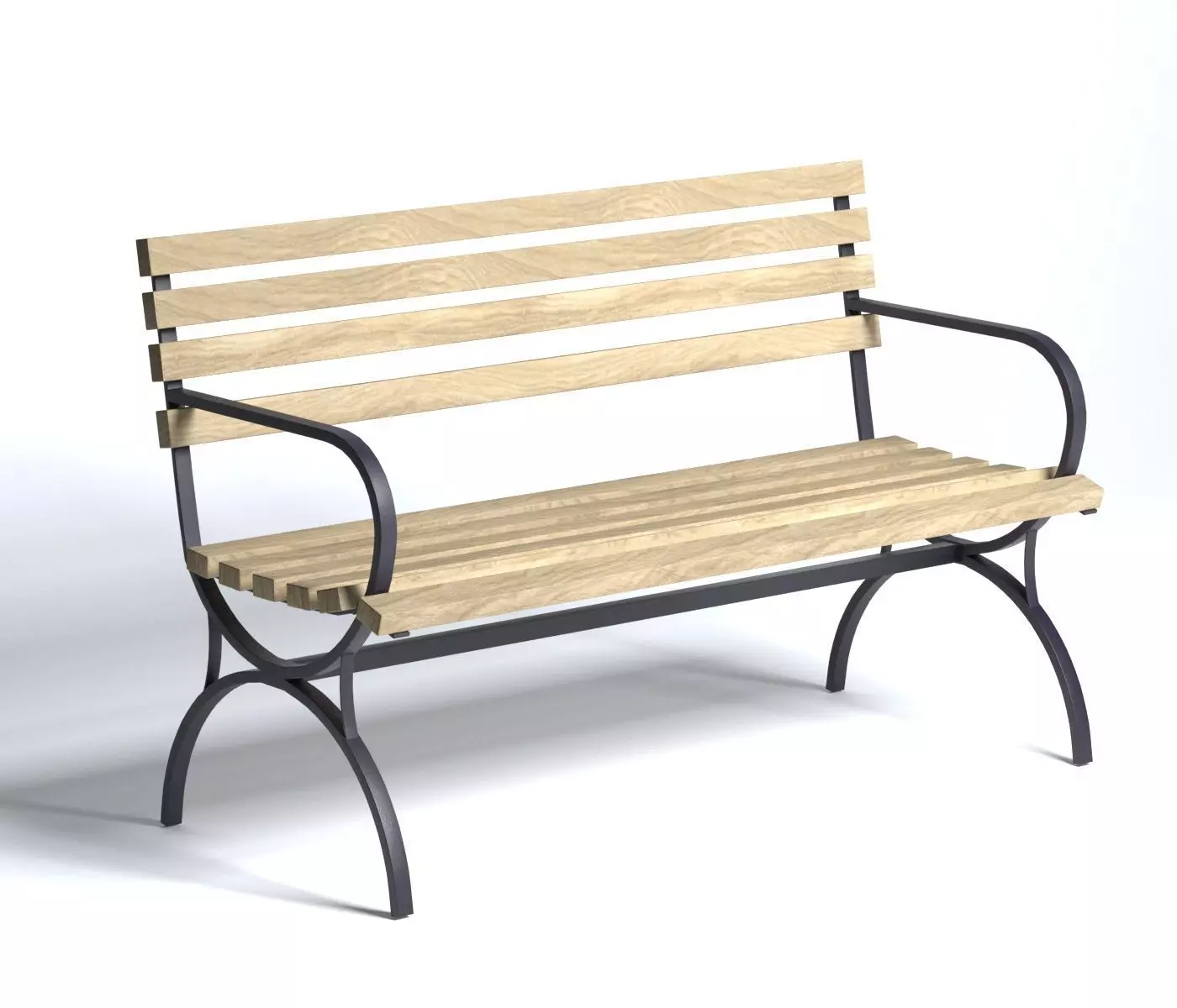 Bench Low-poly 3D model_0