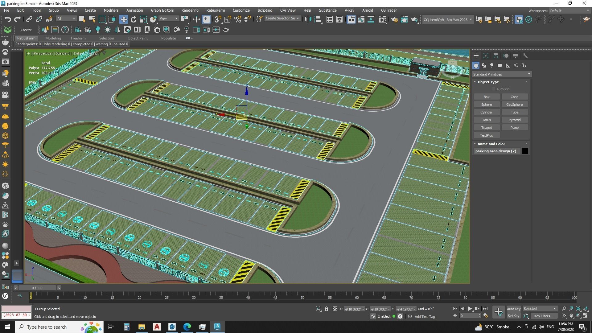 Modern Parking Lot - High-Quality 3D Model 3D model_3