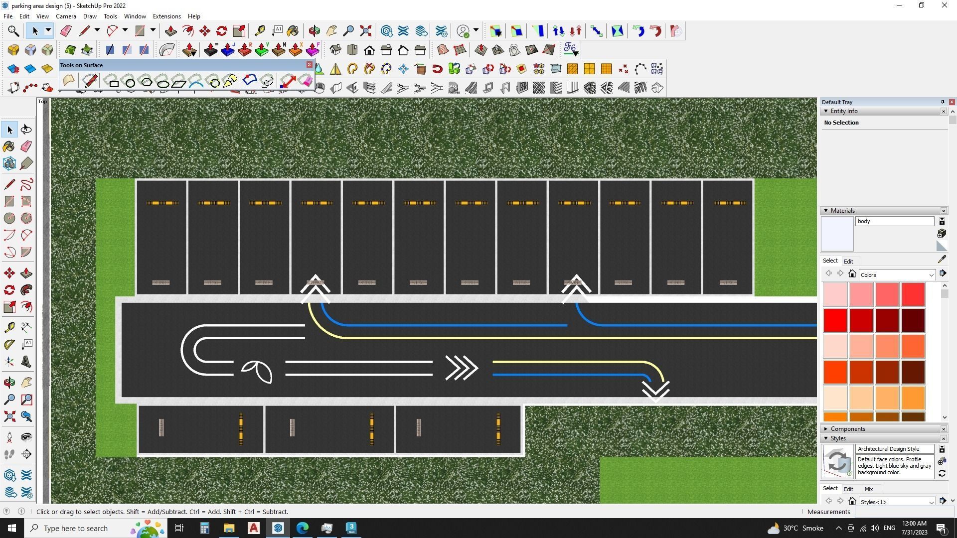 Modern Parking Lot - sketchup model 3D model_7