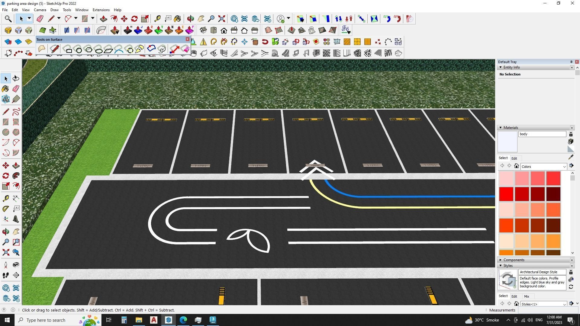 Modern Parking Lot - sketchup model 3D model_5