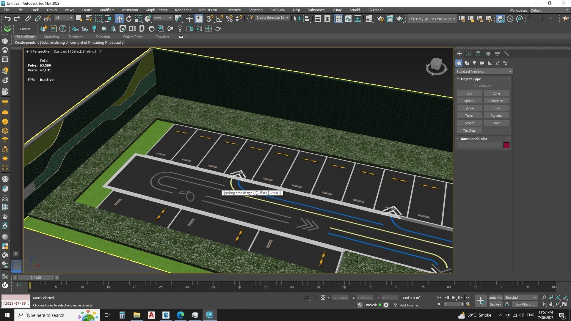 Modern Parking Lot - sketchup model 3D model_3