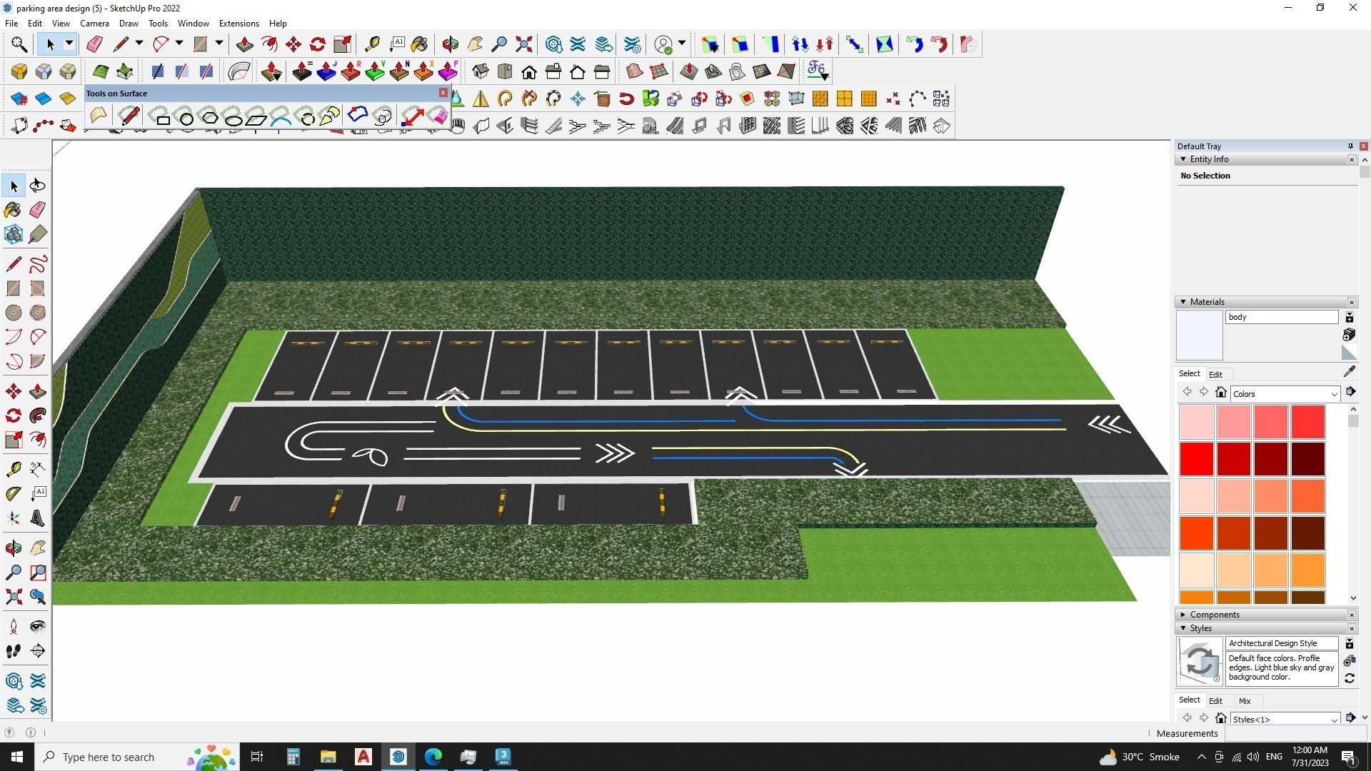 Modern Parking Lot - sketchup model 3D model_4