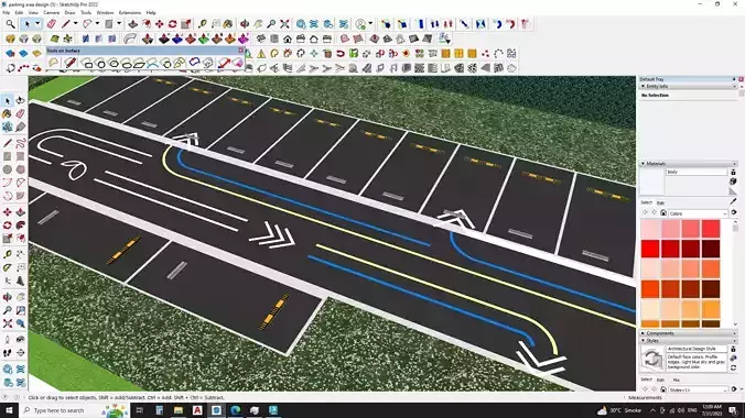Modern Parking Lot - sketchup model 3D model