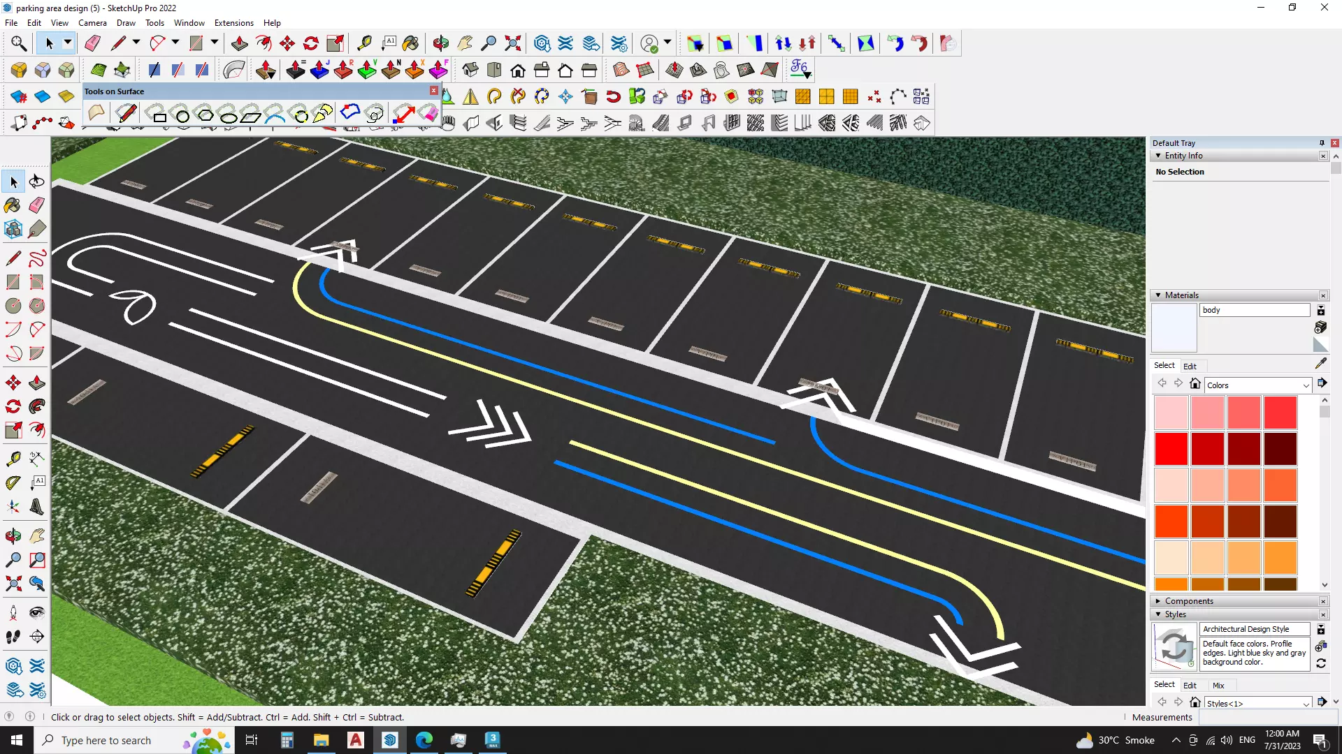 Modern Parking Lot - sketchup model 3D model_0