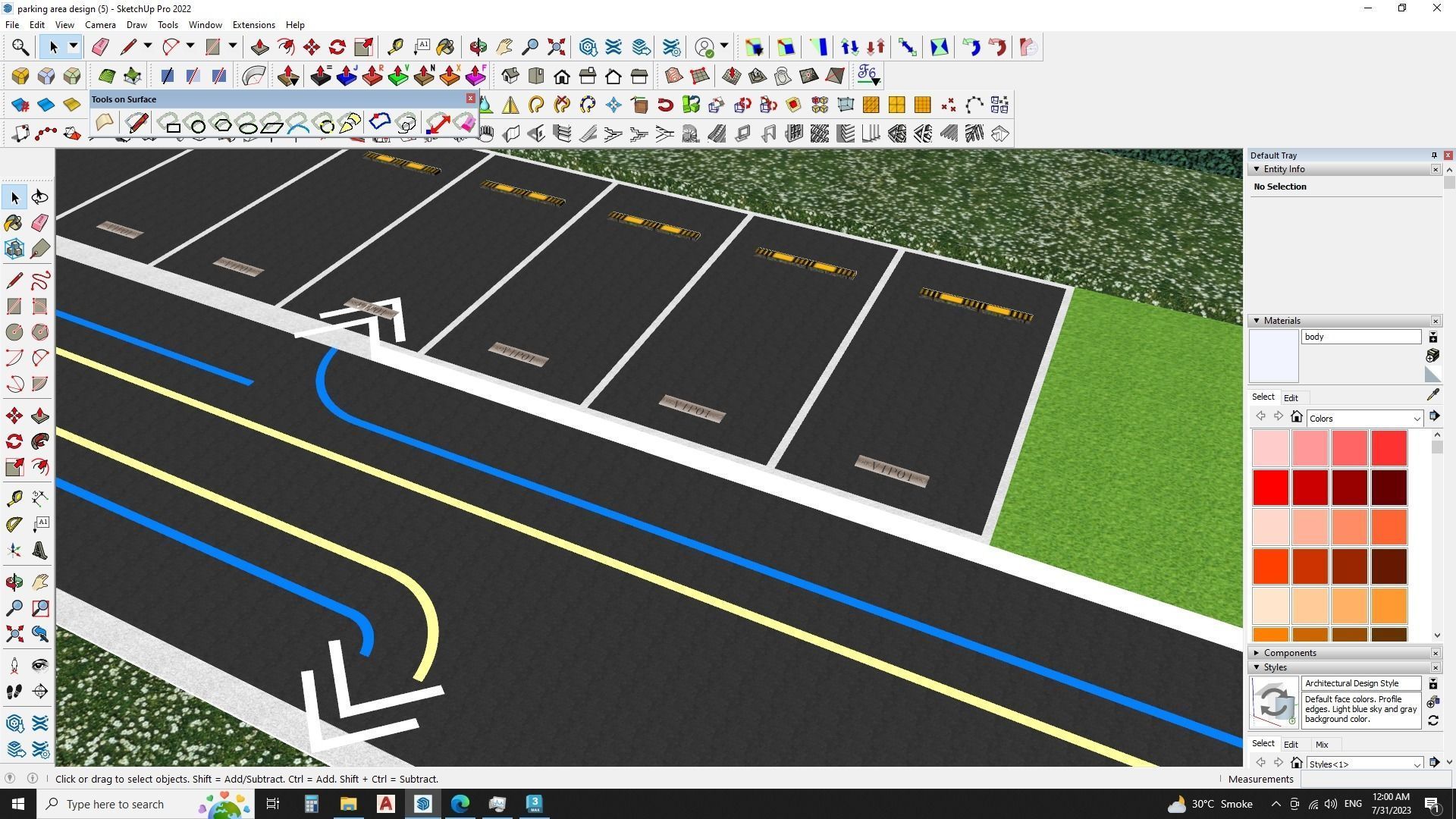 Modern Parking Lot - sketchup model 3D model_8