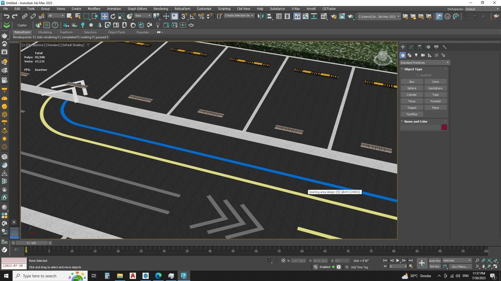 Modern Parking Lot - sketchup model 3D model_2