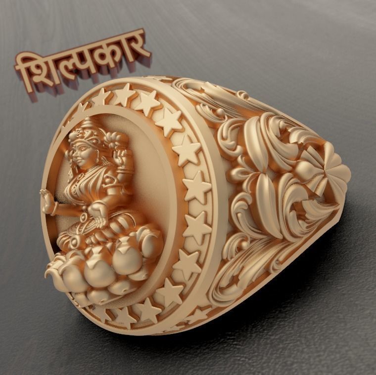 Laxmi Ji Ring High Quality 3D print model_2