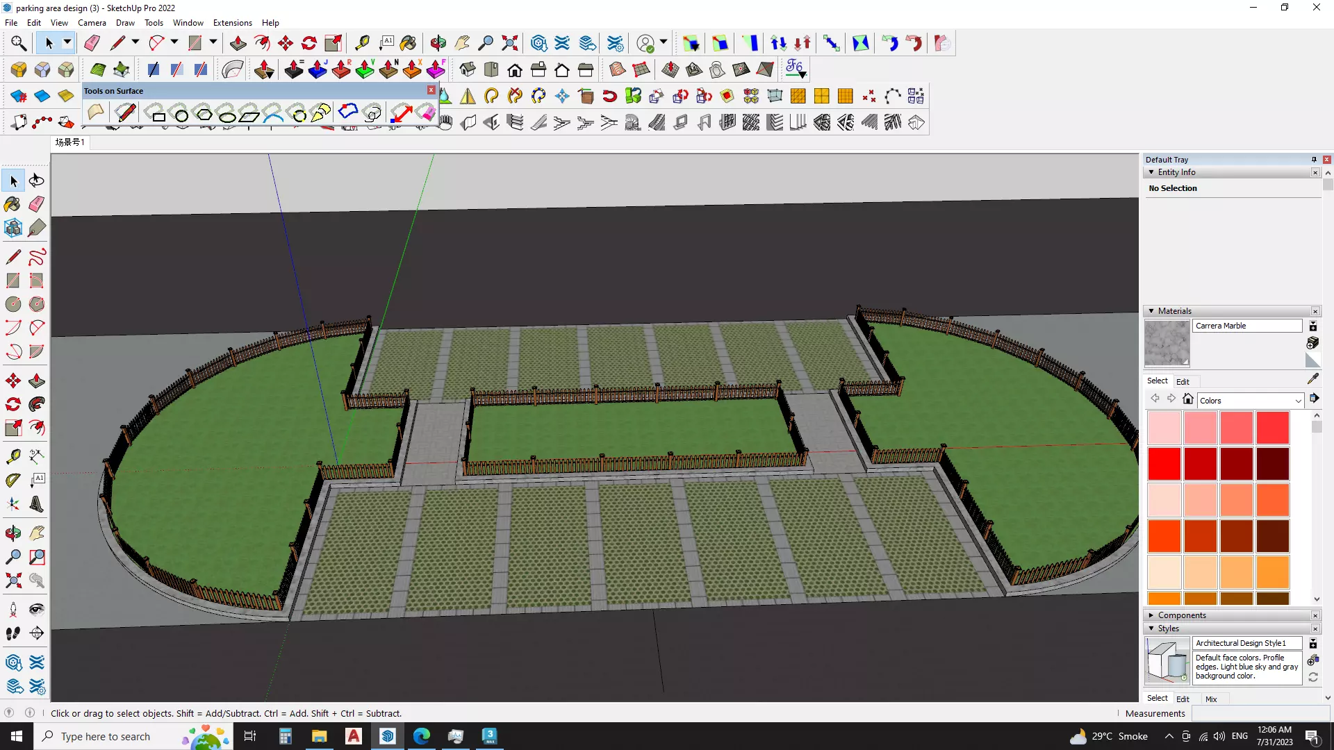 Modern Parking Lot - sketchup modelS 3D model