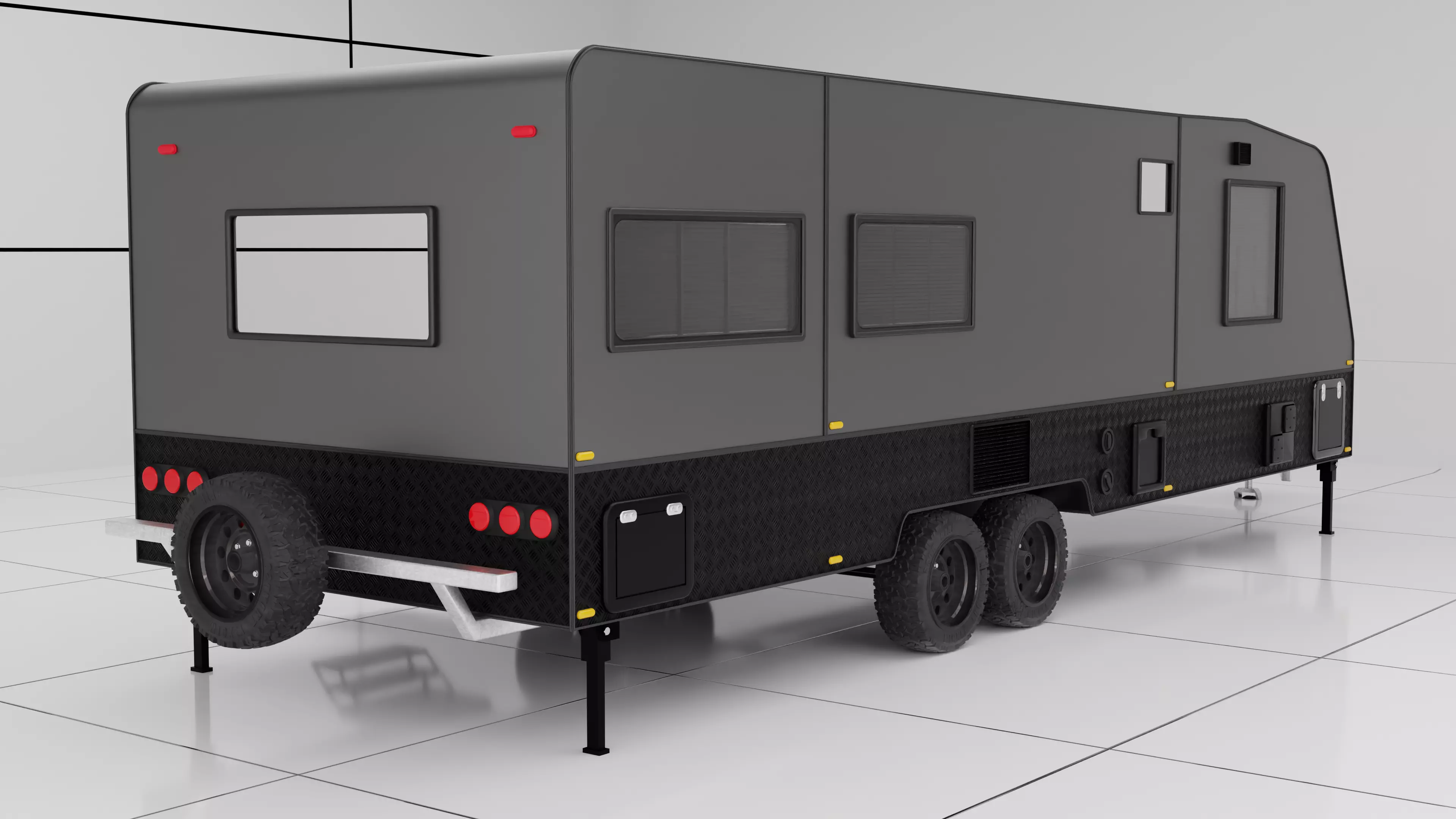 CARAVANS 226 RV Detailed 3D Model Quality Exterior Interior 3D model_5