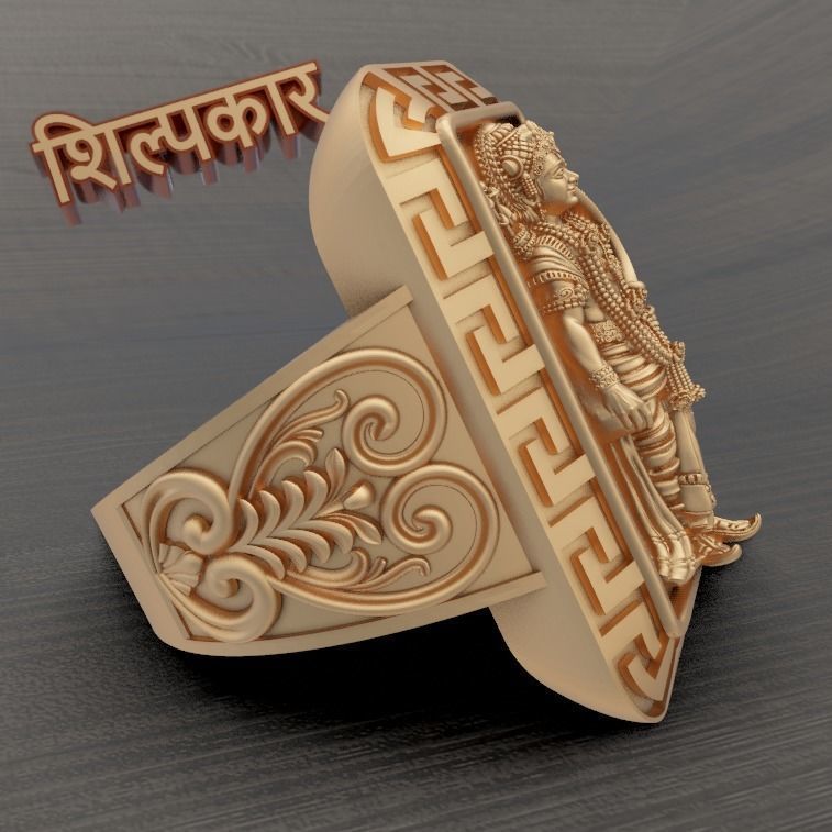 SHRI RAM JI RING HIGH QUALITY 3D print model_2