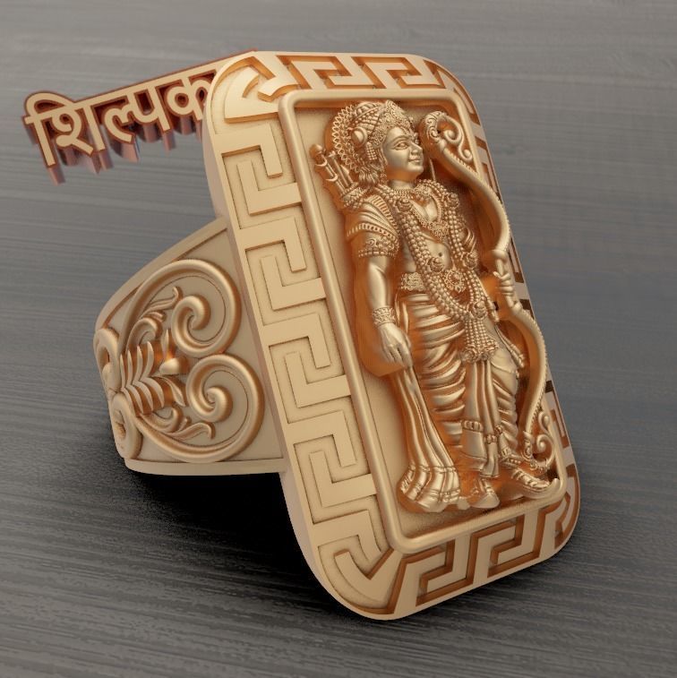 SHRI RAM JI RING HIGH QUALITY 3D print model_1
