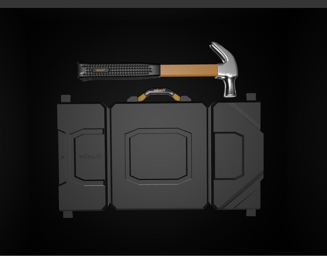 Vonder Toolbox - 110 tool pieces Low-poly 3D model_8