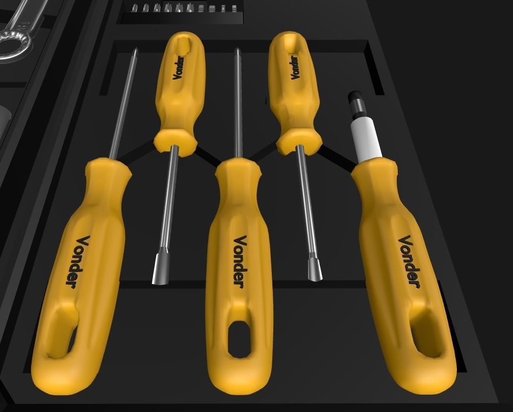 Vonder Toolbox - 110 tool pieces Low-poly 3D model_4