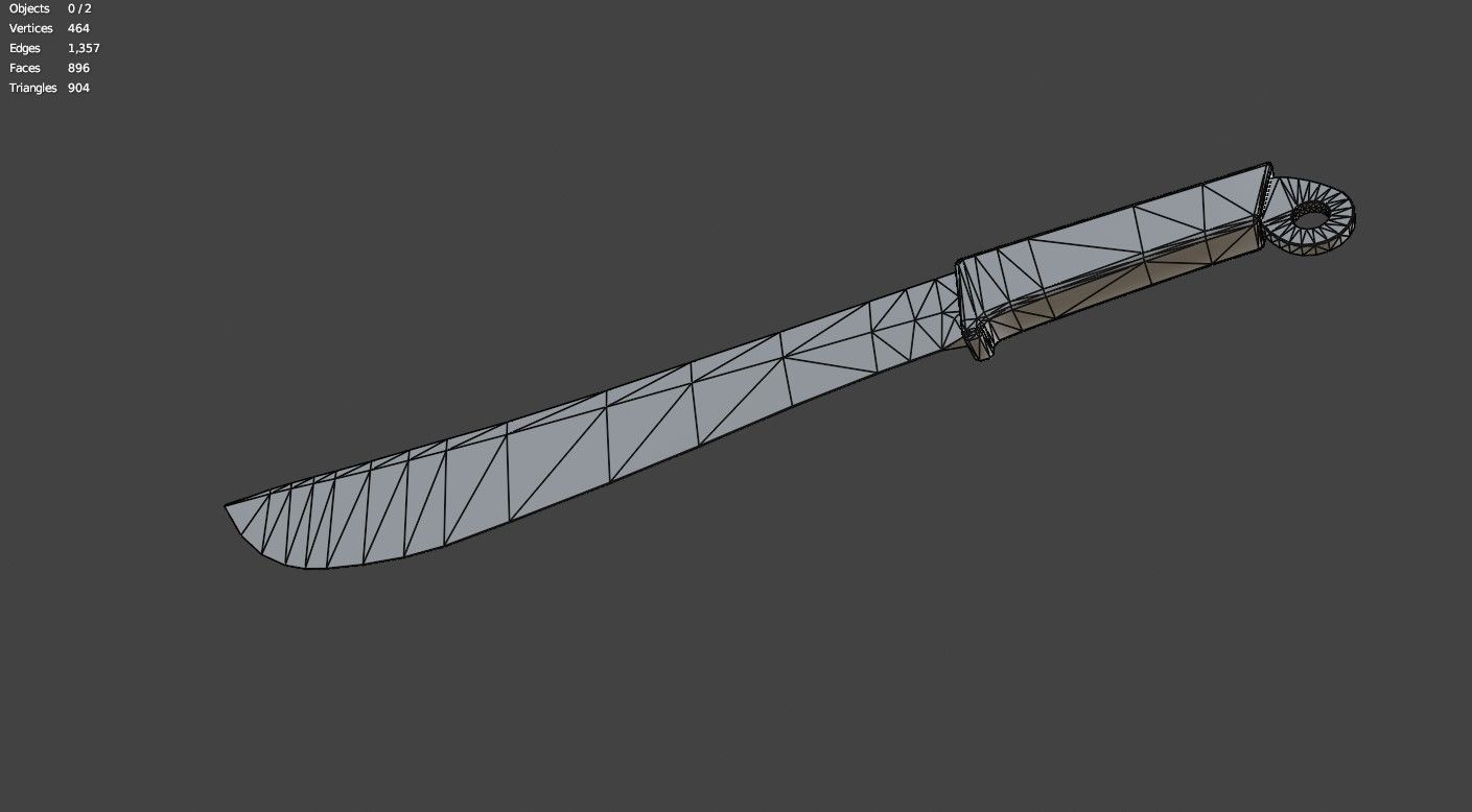 Machete knife  Free low-poly 3D model_7