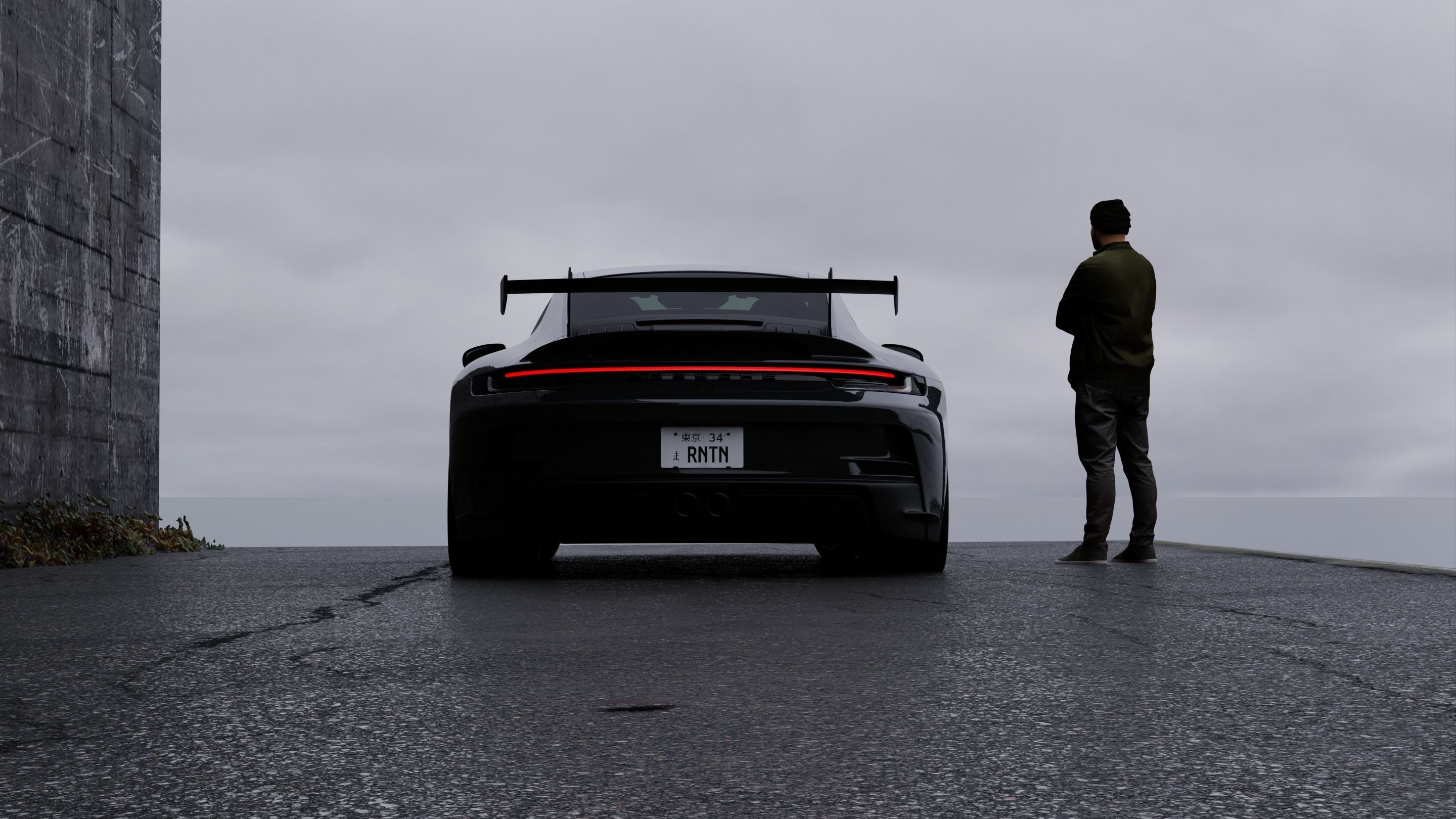 Car Seaside Scene 3D Blender File Textured FBX File 3D model_8