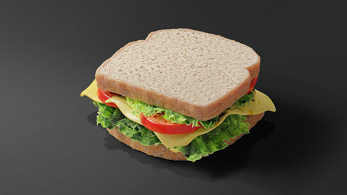 Sandwich Low-poly 3D model 7