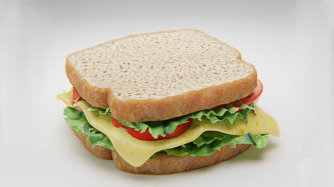 Sandwich Low-poly 3D model 5