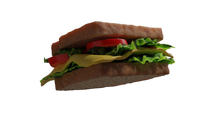Sandwich Low-poly 3D model 2
