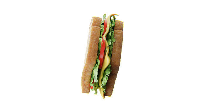 Sandwich Low-poly 3D model 6