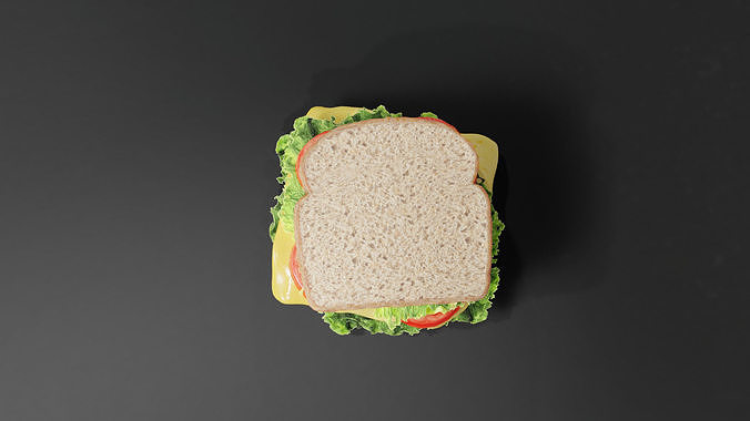 Sandwich Low-poly 3D model 3